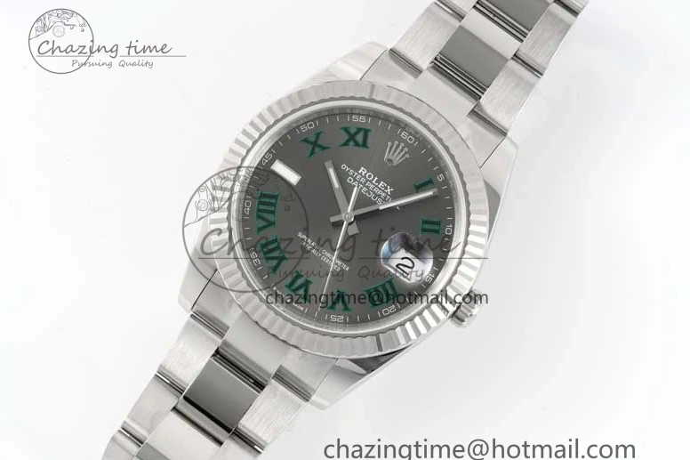 MiroTime 0302 DateJust 41 126334 Clean 1:1 Best Edition 904L Steel Gray Roman Dial on Oyster Bracelet VR Thermal 2430